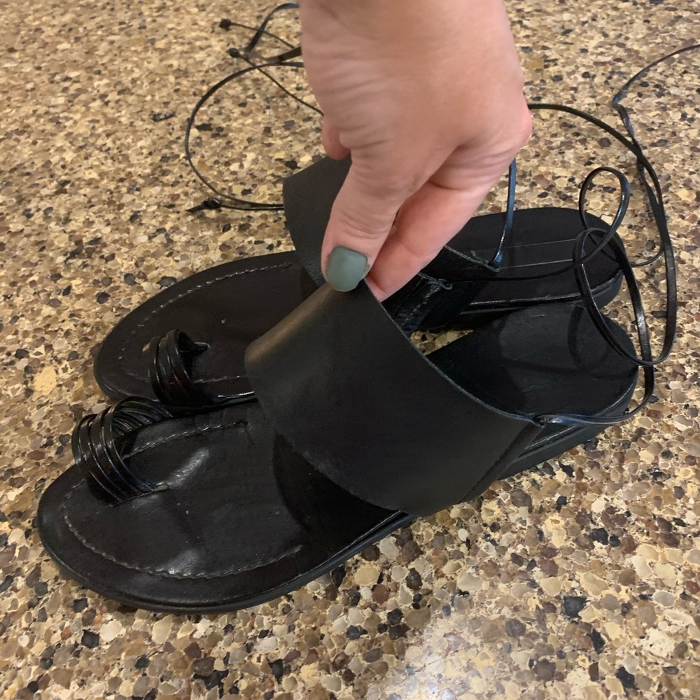 Steve Madden Lindell Leather Black Sandal